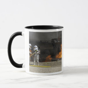 Firefighters neutralise a live fire mug