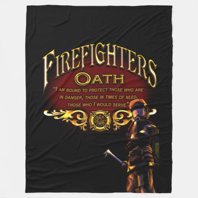 Firefighters Oath Fleece Blanket (Front)
