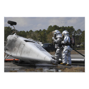 Firefighters respond to the scene photo print