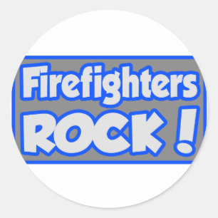 Firefighters Rock! Classic Round Sticker
