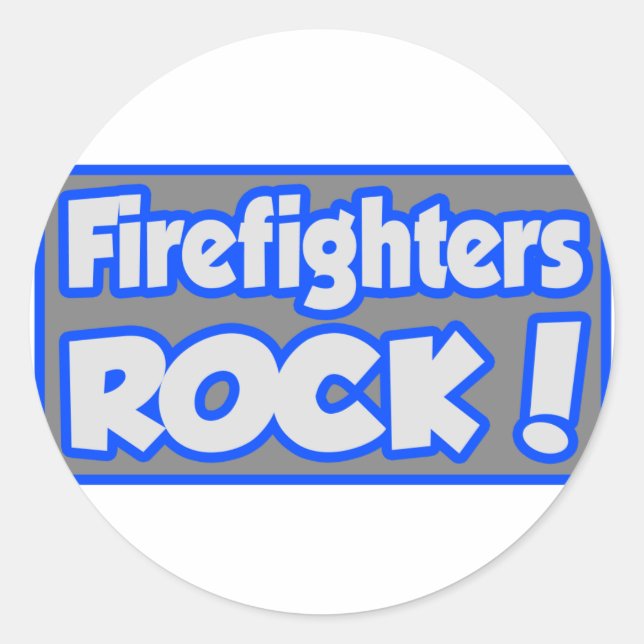 Firefighters Rock! Classic Round Sticker (Front)