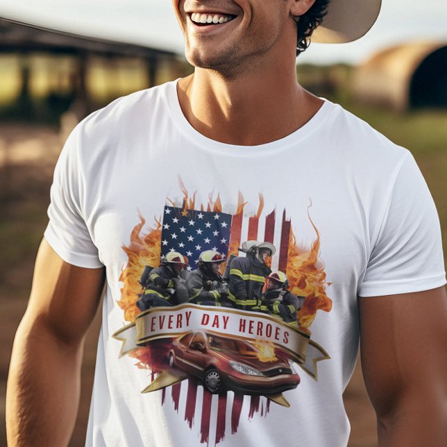Firefighters Saving Car In Flames T-Shirt (Creator Uploaded)