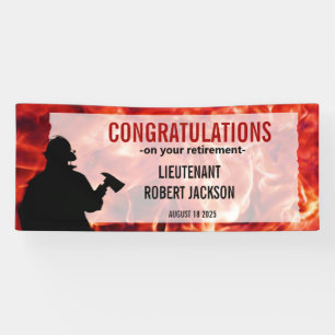 Firefighters Silhouette Flame Retirement Banner