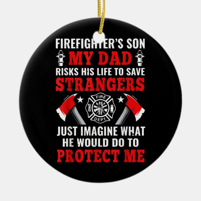Firefighter's Son  Ceramic Ornament (Front)