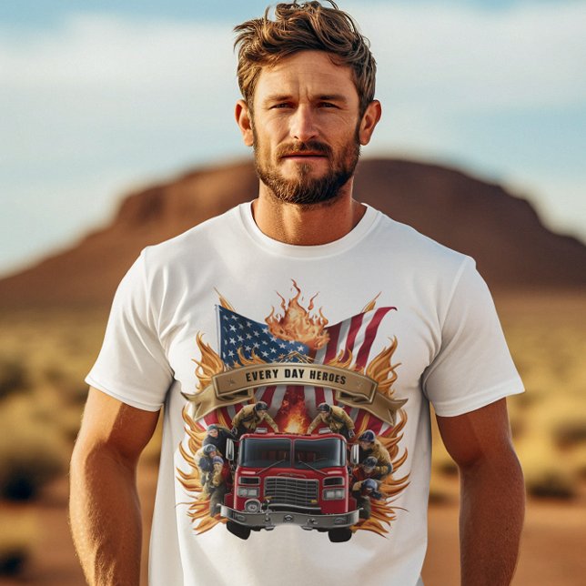 Firefighters Under The Flag T-Shirt (Creator Uploaded)