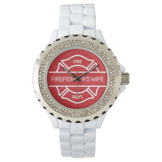 Firefighter's Wife Bling Wrist   Watch (Front)