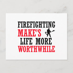 firefighting design postcard