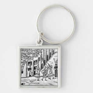 Firefighting during the Great Fire of London Key Ring