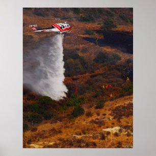 Firefighting Helicopter Poster
