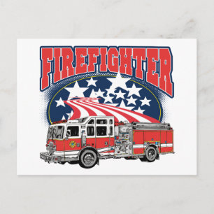 Firefighting Truck Postcard