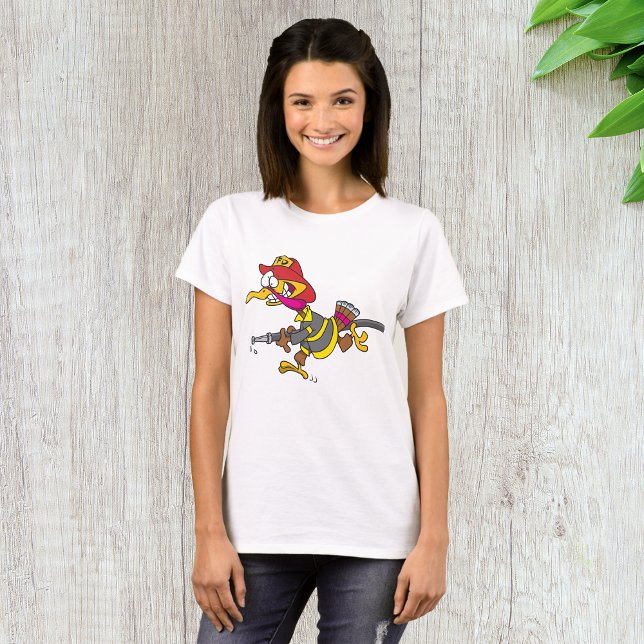 Firefighting Turkey Womens T-Shirt (Creator Uploaded)