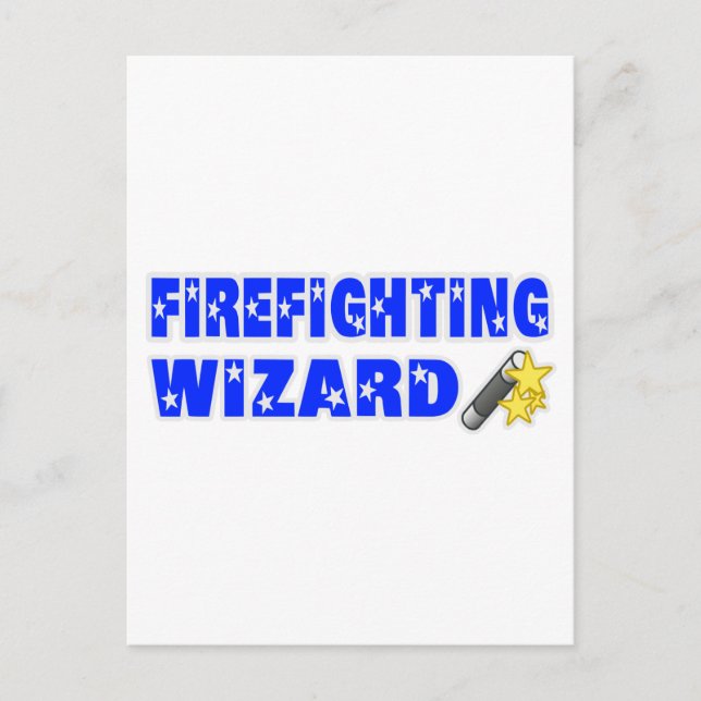 Firefighting Wizard Postcard (Front)