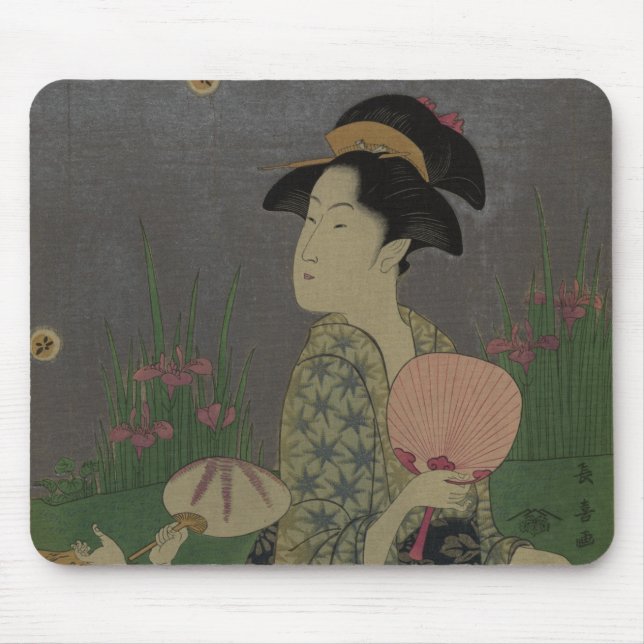 Fireflies, 1793 (colour woodcut) mouse pad (Front)