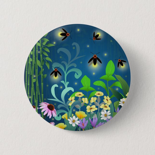Fireflies    6 cm round badge (Front)
