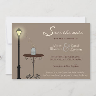 Fireflies and Mason Jar Save the Date Announcement