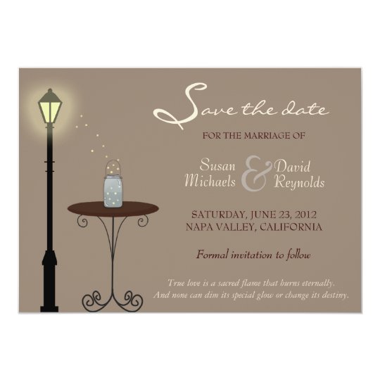 Fireflies and Mason Jar Save the Date Announcement
