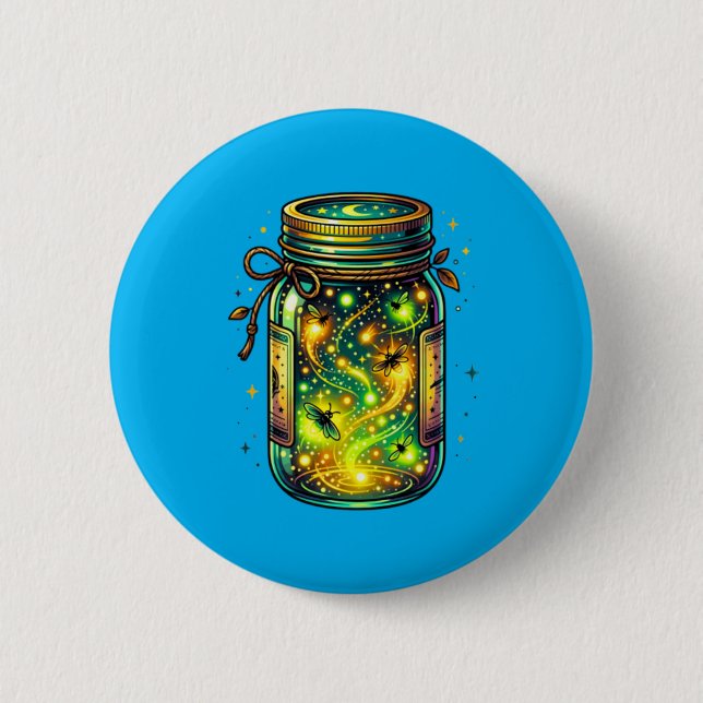 Fireflies Bugs In A Jar Firefly Lightning Insects 6 Cm Round Badge (Front)