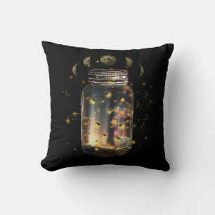 Fireflies Bugs In Jar Firefly Lightning Insects Gl Cushion