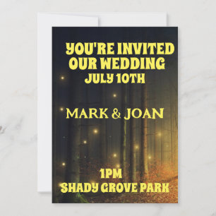 FIREFLIES FOREST CUSTOM WEDDING INVITATIONS 