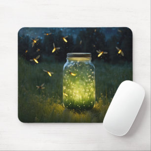 Fireflies Glowing In A Jar Mouse Pad