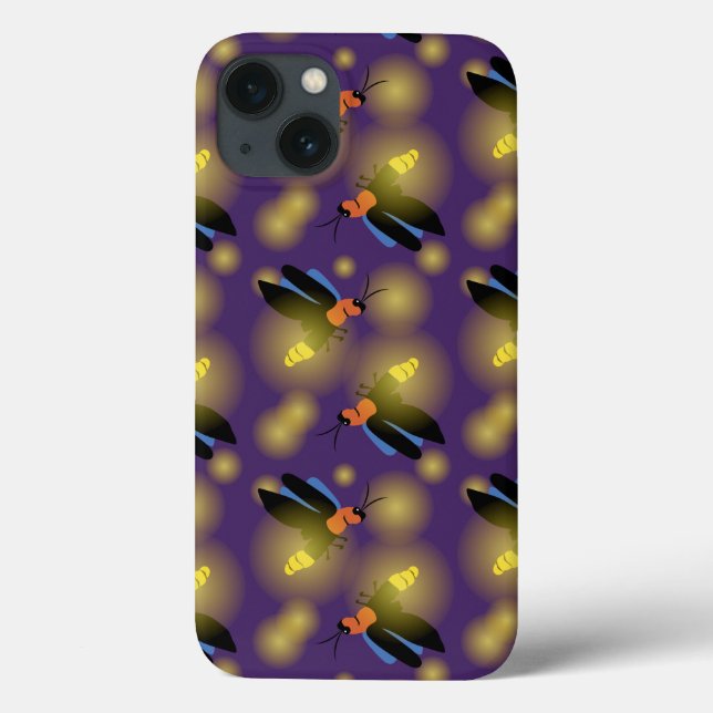 Fireflies Graphic on Purple Case-Mate iPhone Case (Back)