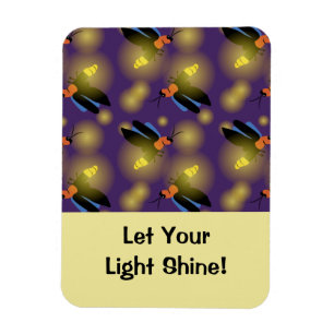 Fireflies Graphic on Purple Magnet