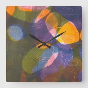 Fireflies I Square Wall Clock