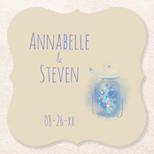Fireflies in Jar Personalised Classic  Paper Coaster