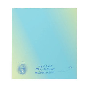 Fireflies in Jar Personalised Gradient Background Notepad