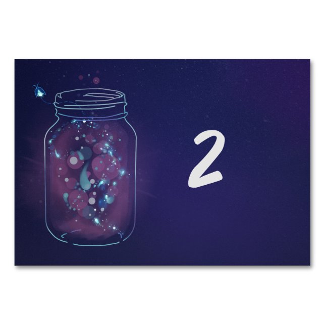 Fireflies in Mason Jars Table Number (Back)