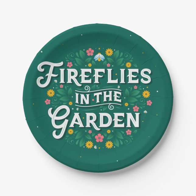 Fireflies in the Garden Paper Plates (Front)