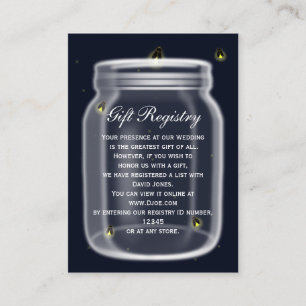 fireflies mason jar Gift registry Cards
