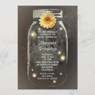 Fireflies & Mason Jar Whimsical Bridal Shower Invitation