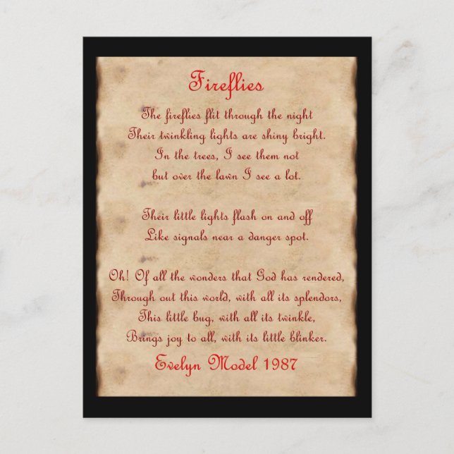 Fireflies Postcard (Front)