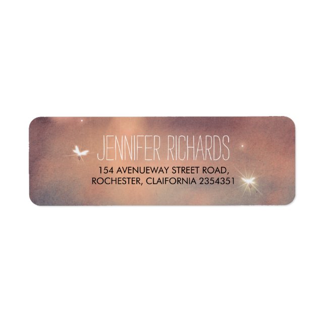 Fireflies Wedding Rustic Return Address Label (Front)