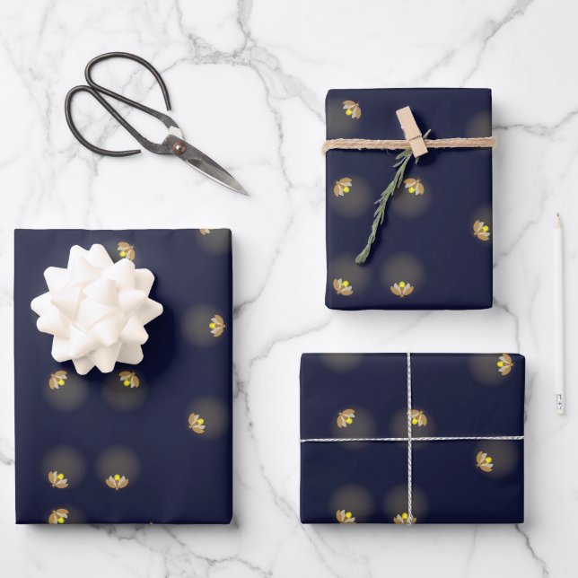 Fireflies Wrapping Paper Sheet (Front)