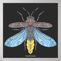 Firefly (black) - Poster Print