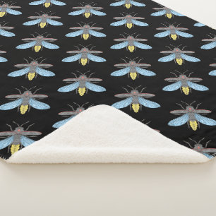 Firefly (black) - Sherpa Blanket