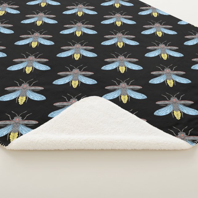 Firefly (black) - Sherpa Blanket (3/4)