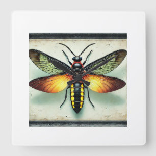 Firefly in natural habitat 111024IREF224 - Waterco Square Wall Clock
