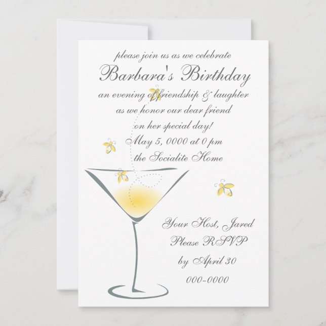 Firefly Martini Invitation (Front)