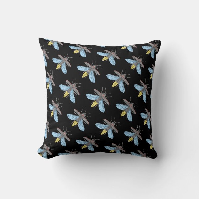 Firefly (patt. black) - Pillow (Front)