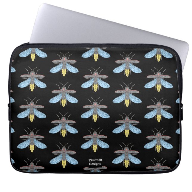 Firefly (pattern black) - Laptop Sleeve (Front)