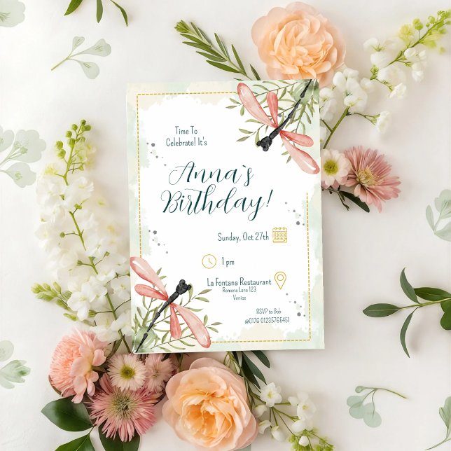 Firefly Watercolour Birthday Invitation (Creator Uploaded)