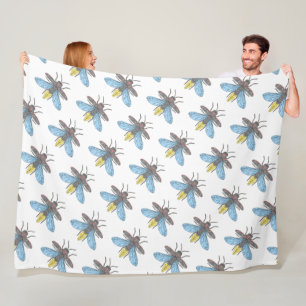 Firefly (white) - Fleece Blanket