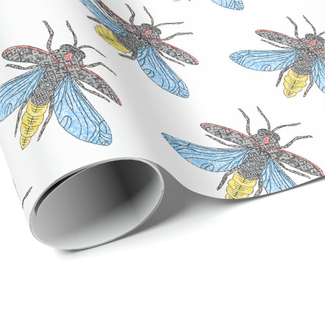 Firefly (white) - Wrapping Paper (Roll Corner)