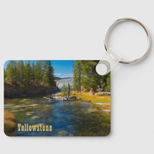 Firehole River Upper Geyser Basin Yellowstone Key Ring (Front)