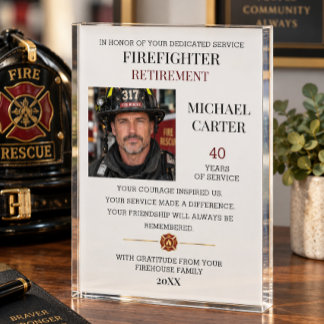 Firehouse Family Firefighter Retirement Photo Block