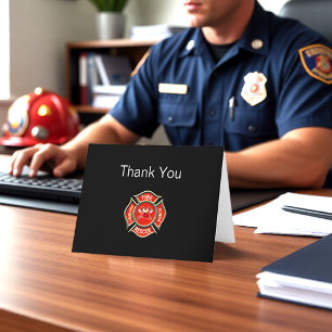 Firehouse Firefighter Thank You Cards
