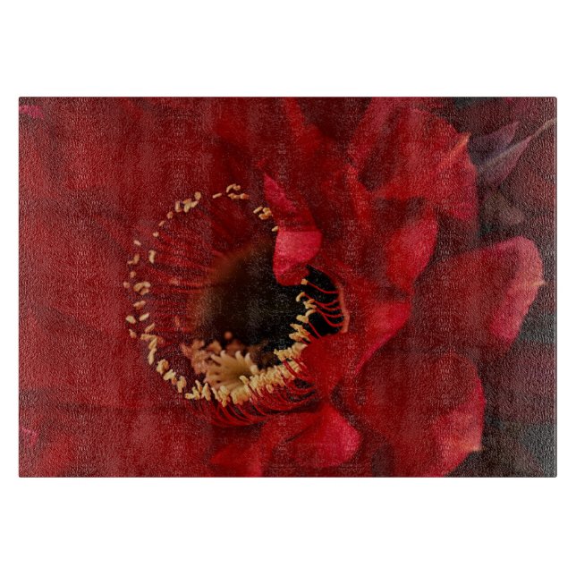 Firelight Cactus flower Cutting Board (Front)